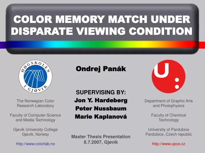 color memory match under disparate viewing condition
