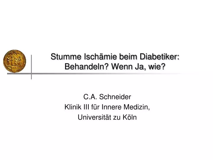 stumme isch mie beim diabetiker behandeln wenn ja wie