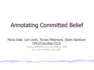 Annotating Committed Belief