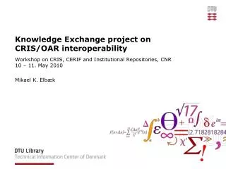 Knowledge Exchange project on CRIS/OAR interoperability