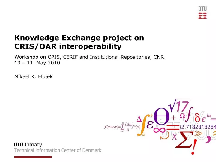 knowledge exchange project on cris oar interoperability