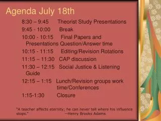 agenda july 18th
