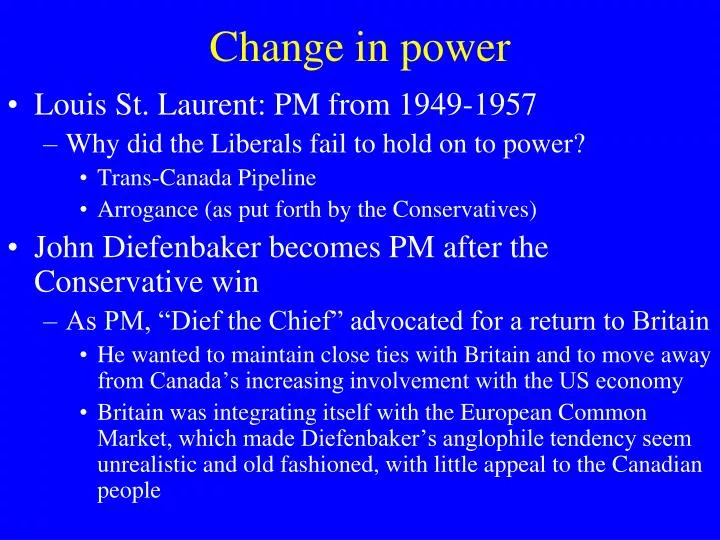 change in power