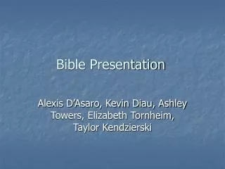 Bible Presentation