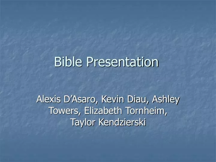 bible presentation