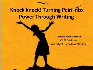 Knock knock ! Turning Pain into Power Through Writing