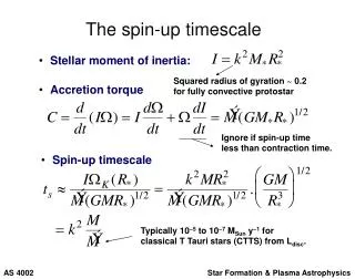 The spin-up timescale