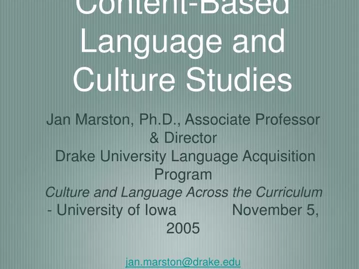 content based language and culture studies