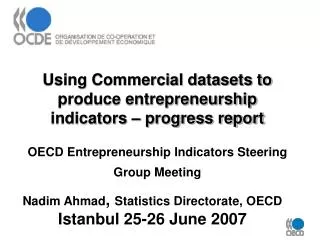 Nadim Ahmad , Statistics Directorate, OECD Istanbul 25-26 June 2007