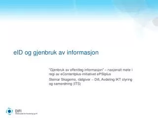 eid og gjenbruk av informasjon