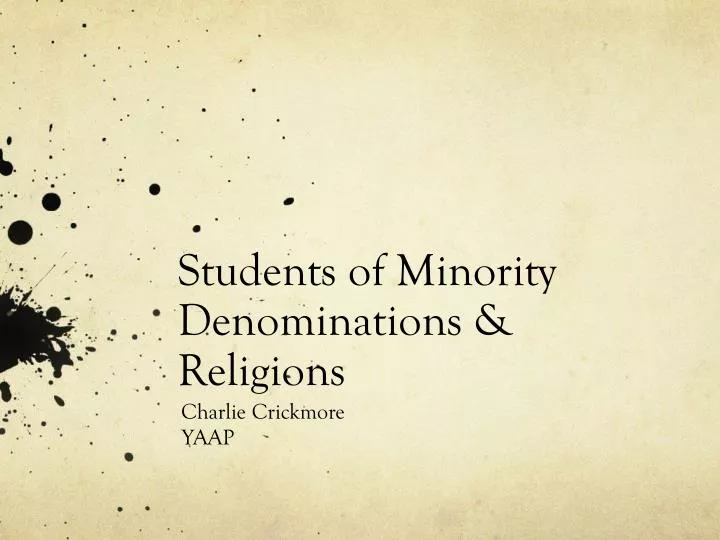 students of minority denominations religions