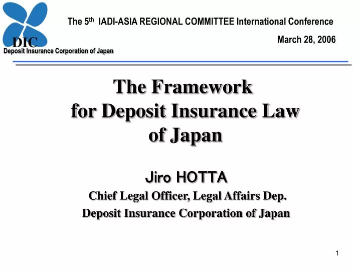 the framework for deposit insurance law of japan
