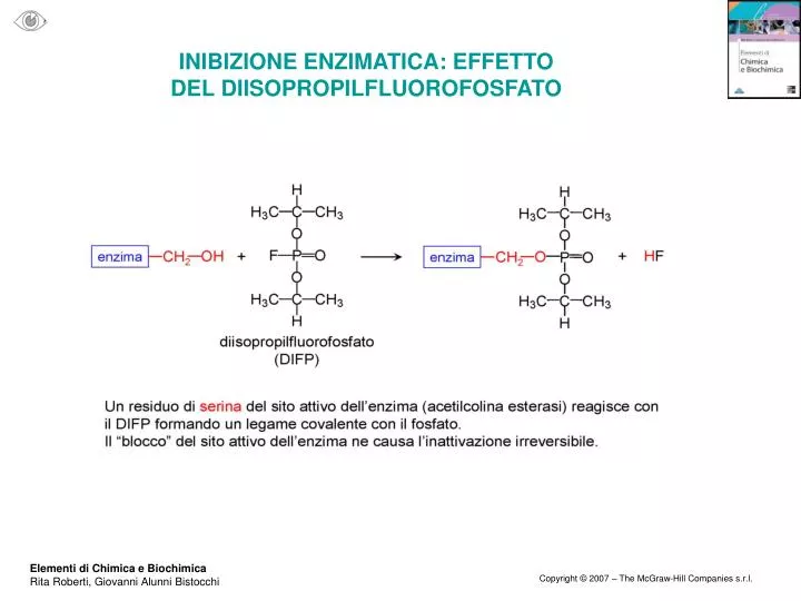 inibizione enzimatica effetto del diisopropilfluorofosfato
