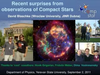 Recent surprises from observations of Compact Stars