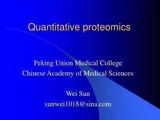 Quantitative proteomics