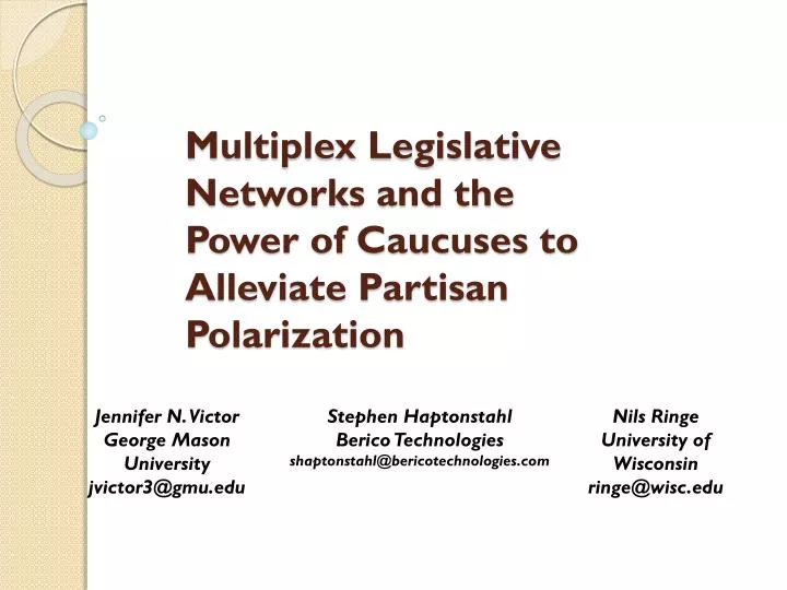 multiplex legislative networks and the power of caucuses to alleviate partisan polarization