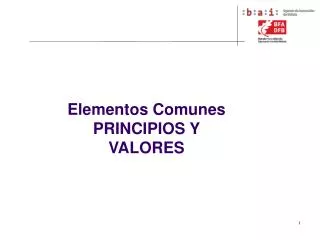 elementos comunes principios y valores