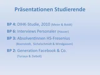 pr sentationen studierende