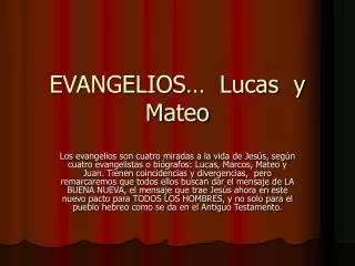 evangelios lucas y mateo