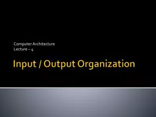 Input / Output Organization