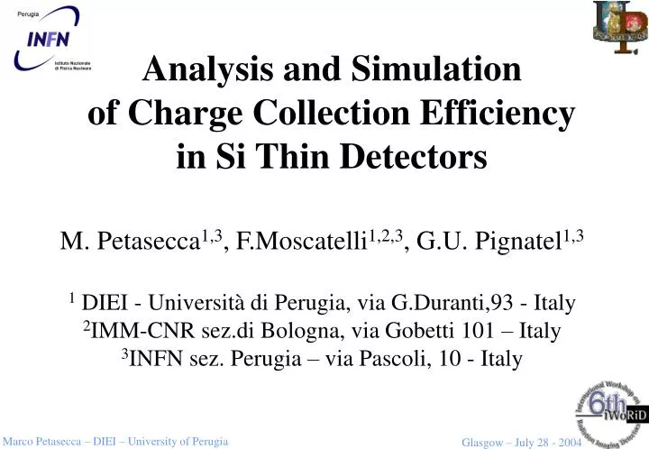 analysis and simulation of charge collection efficiency in si thin detectors