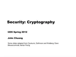Security: Cryptography