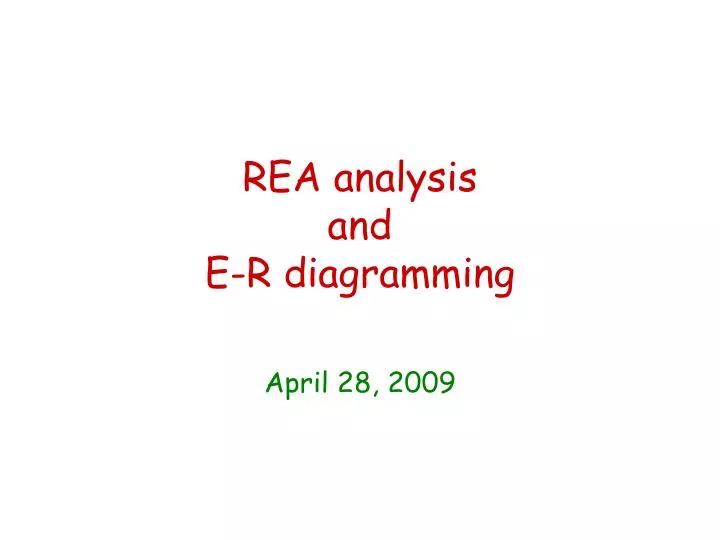 rea analysis and e r diagramming