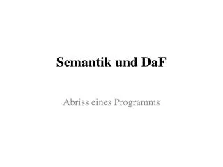 semantik und daf