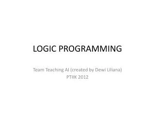 LOGIC PROGRAMMING