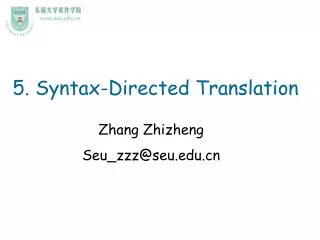 5. Syntax-Directed Translation