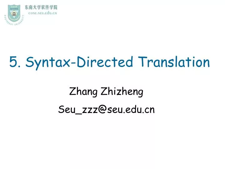 5 syntax directed translation