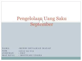 pengelolaan uang saku september