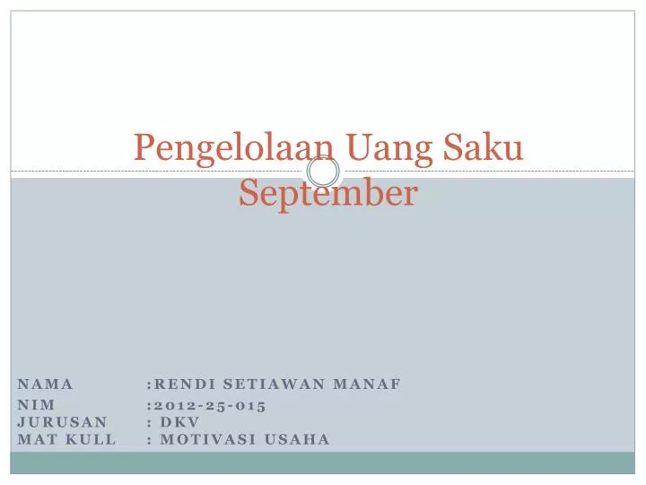 pengelolaan uang saku september