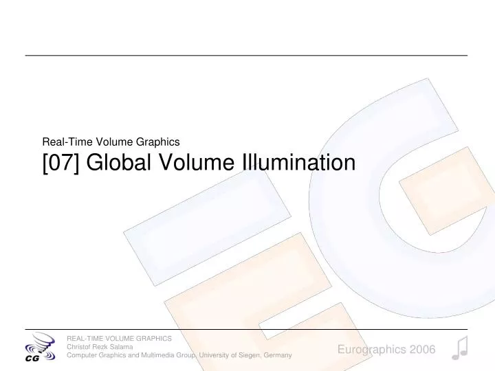 real time volume graphics 07 global volume illumination