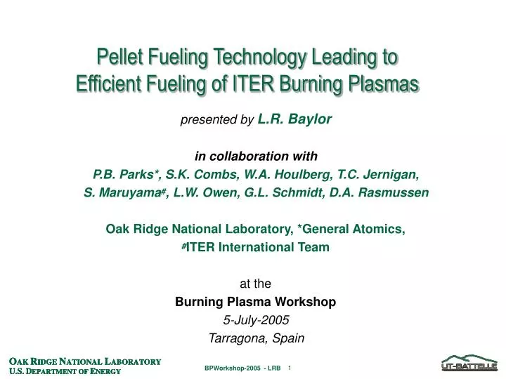 pellet fueling technology leading to efficient fueling of iter burning plasmas