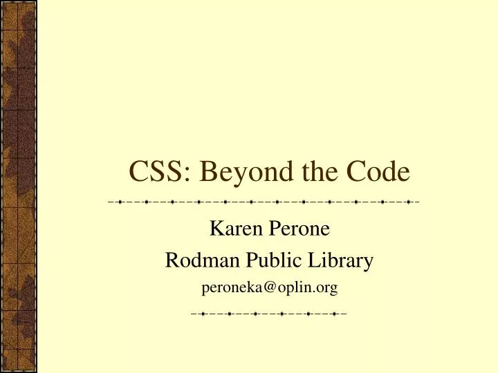 css beyond the code