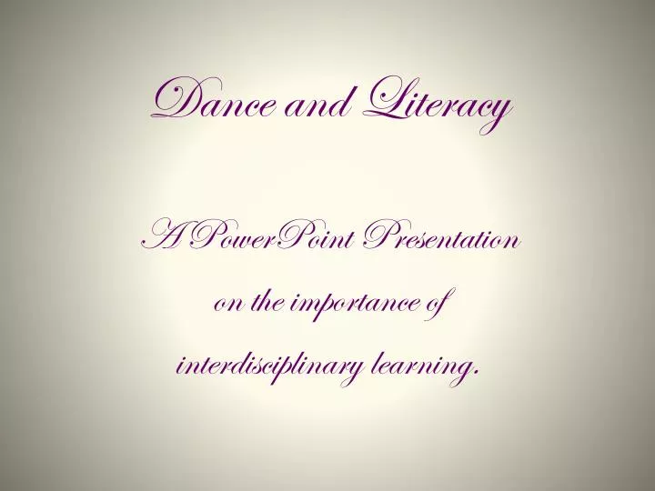 dance and literacy