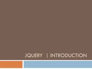 jQuery | Introduction