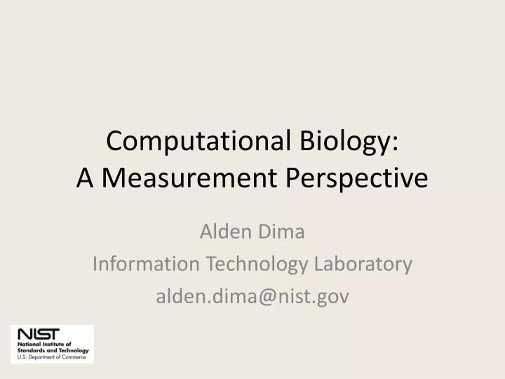 computational biology a measurement perspective