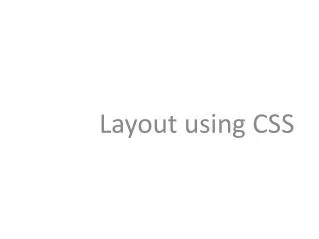 Layout using CSS