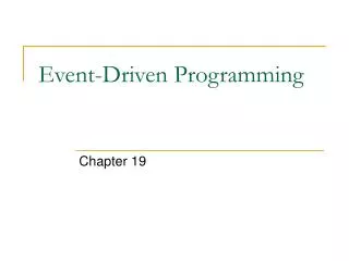 Event-Driven Programming