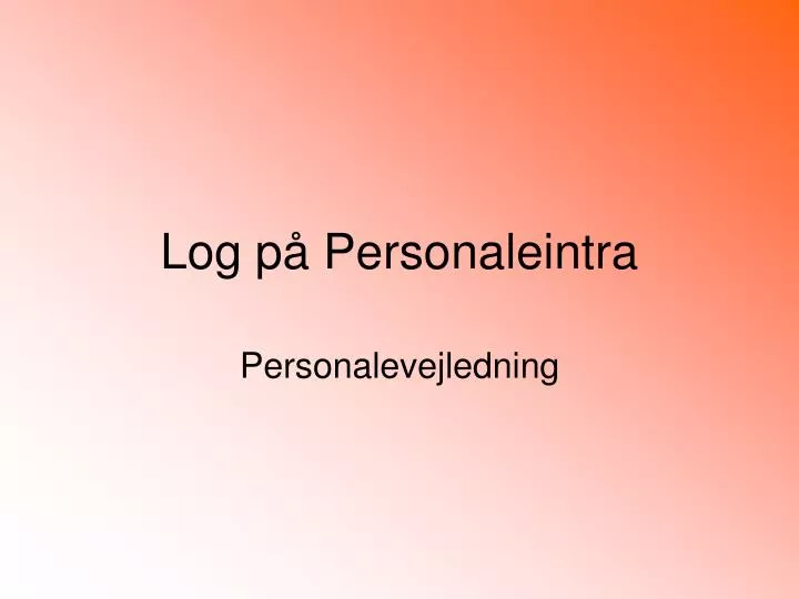 log p personaleintra