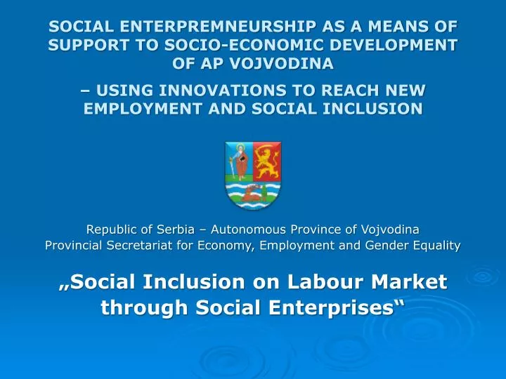 social inclusion on labour market through social enterprises