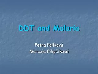 DDT and Malaria