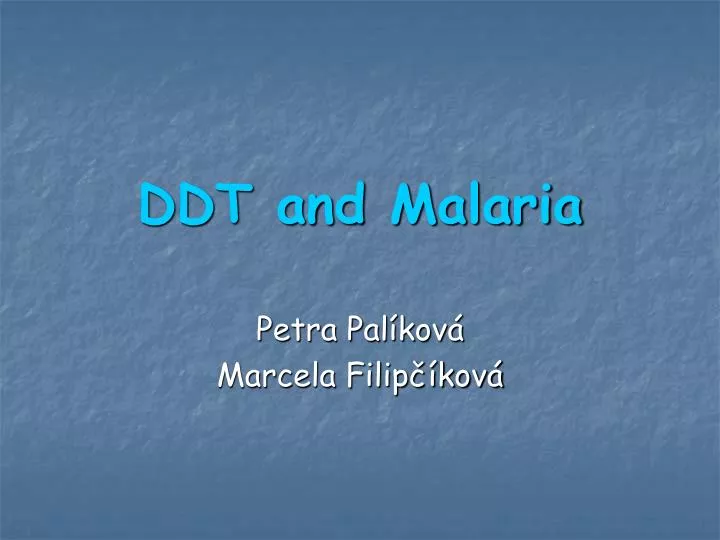 ddt and malaria