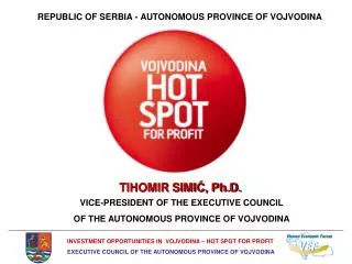 VICE-PRESIDENT OF THE EXECUTIVE COUNCIL OF THE AUTONOMOUS PROVINCE OF VOJVODINA