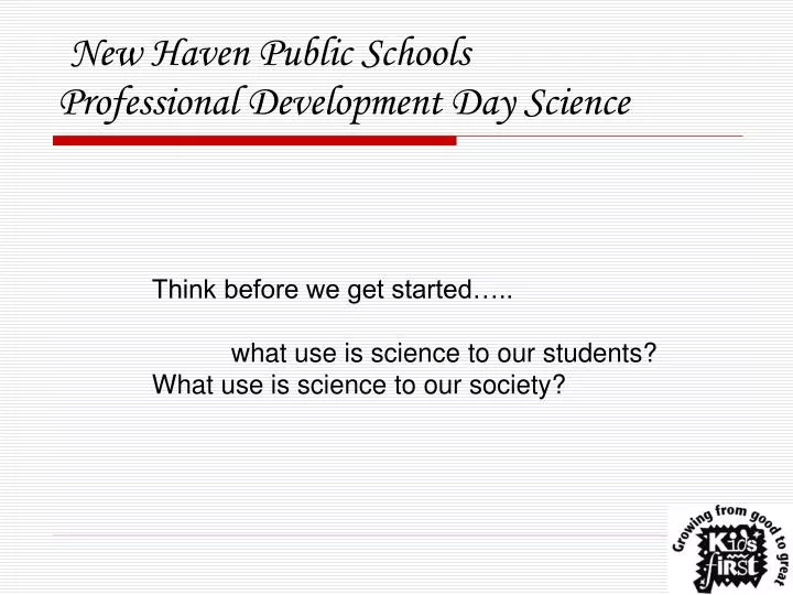 new haven public schools professional development day science