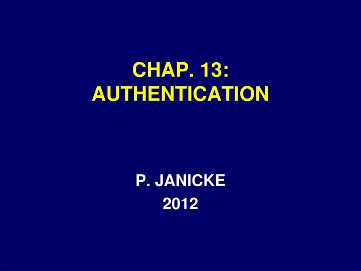 chap 13 authentication