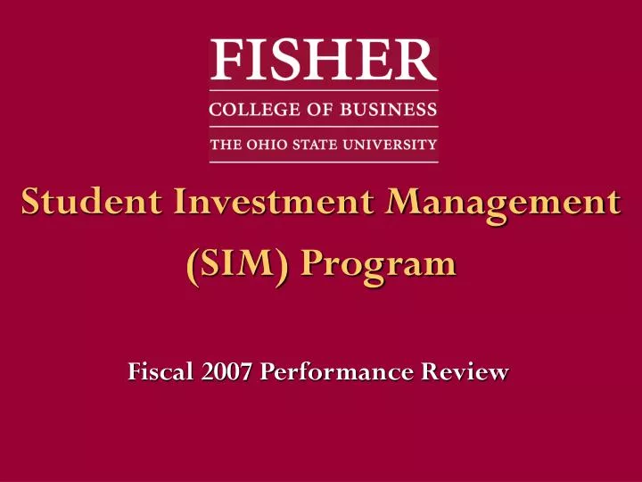 student investment management sim program