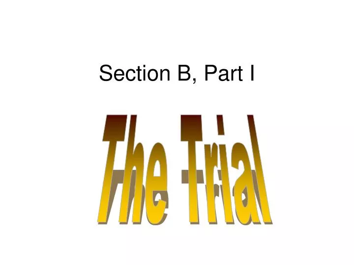 section b part i